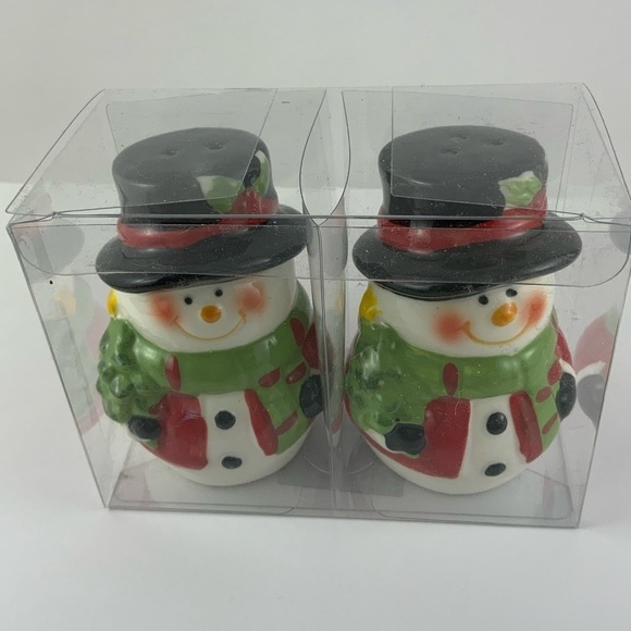 Christmas Snowmen Kitchen Set Hand Painted Ceramic Accessories 4 Holiday Pieces - Picture 3 of 10